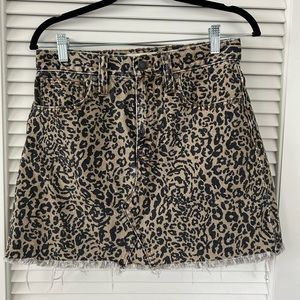 Madewell A-line cheetah print skirt